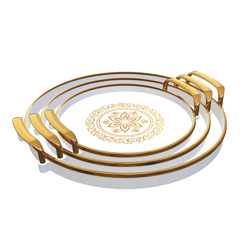 صينية تمارا الذهبية المدورة 3 قطع KM0258-40