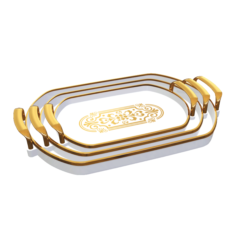 صينية تمارا الذهبية المستطيلة 3 قطع KM0262-40