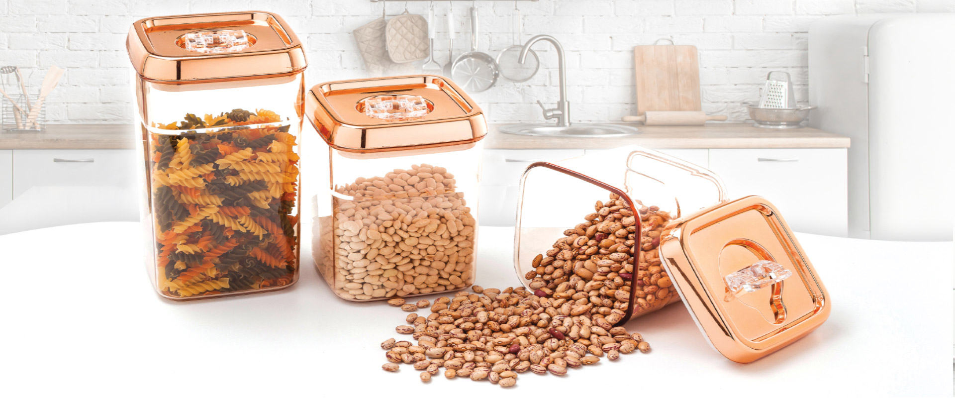 Gold Kapaklı Şeffaf Derin Saklama Kabları