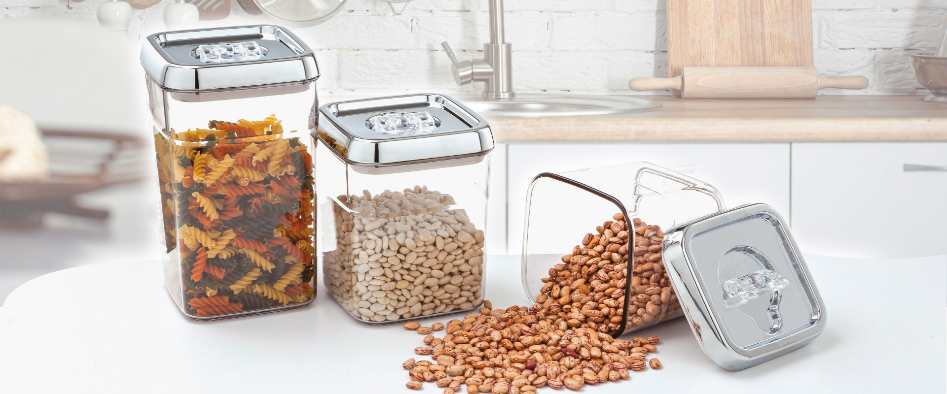 Gümüş Kapaklı Şeffaf Derin Sakma Kabları