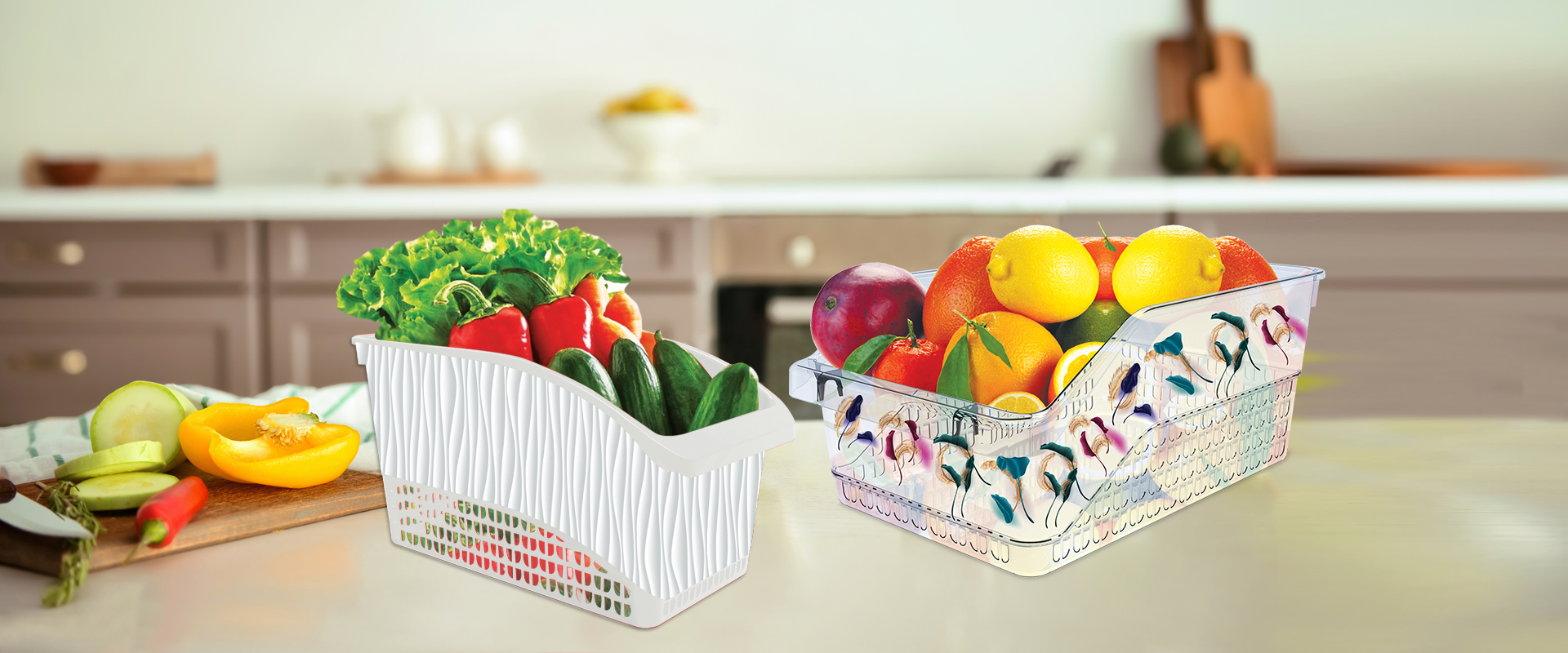 Renkli ve Desenli Buzdolabı Organizerleri ve Sebzelik